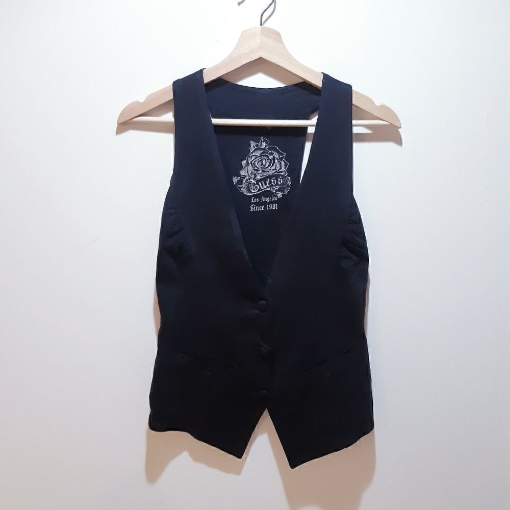 Guess Black Embellished Racerback Vest - Picture 2 of 9